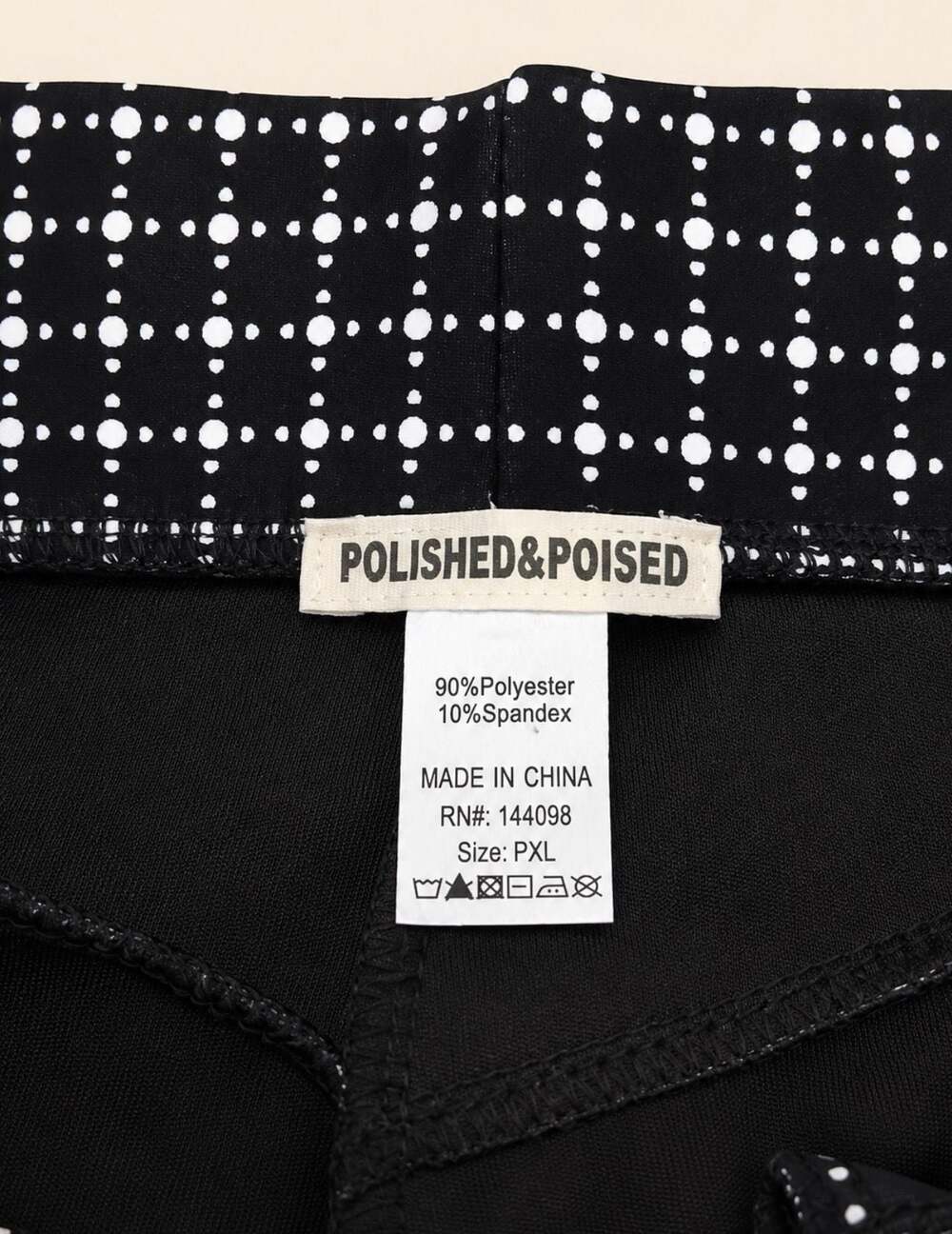 Polished & Poised Petite XL Black White Geometric Pull-On Career Pants Stretch - Picture 8 of 9